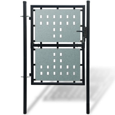 VidaXL Black Single Door Fence Gate 39.4 in.x68.9 in.