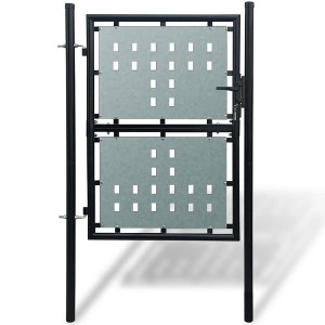 VidaXL Black Single Door Fence Gate 39.4 in.x68.9 in. - 1 of 4