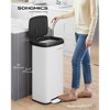 SONGMICS Kitchen Trash Can, 18-Gallon Stainless Steel Garbage Can, with Stay-Open Lid and Step-on Pedal, Soft Closure, Tall, Large, Black - 2 of 4