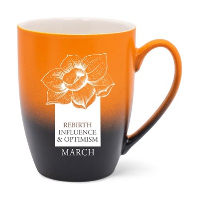 Elanze Designs Rebirth Influence And Optimism March Two Toned Ombre Matte Orange and Black 12 ounce Ceramic Stoneware Coffee Cup Mug