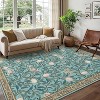 Area Rug for Living Room, Indoor Botanical Leaf Print, Non-Slip, Non-Shedding, Stain-Resistant Bedroom & Dining Room Carpet - 2 of 4
