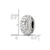 Black Bow Jewelry Sterling Silver with White Crystals April Birthstone Bead Charm - 4 of 4