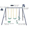 400lbs Swing Set for Backyard,Heavy-Duty A-Frame Metal Outdoor Swing Set with 2 "U Shape Belt Swing Seat and 1Glider,Easy to Assemble - 3 of 4