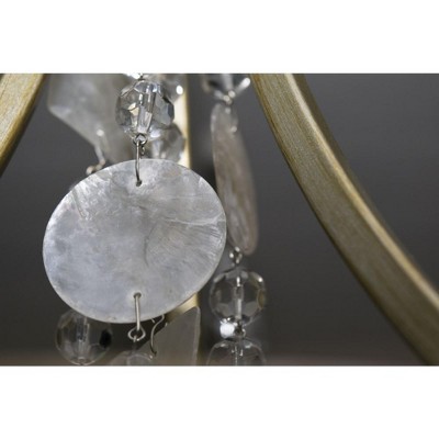 Mini Capiz Shell & Crystal 5-Light Chandelier in Gold Silver