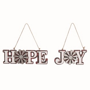 Transpac MDF Windmill Christmas Decor Set of 2 Christmas Home Decorations - 1 of 1