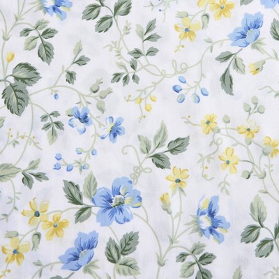 Meadow Floral Blue Cotton Sateen Standard Pillowcase Set