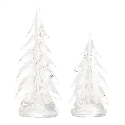 Clear Glass Pine Tree (Set of 2)
