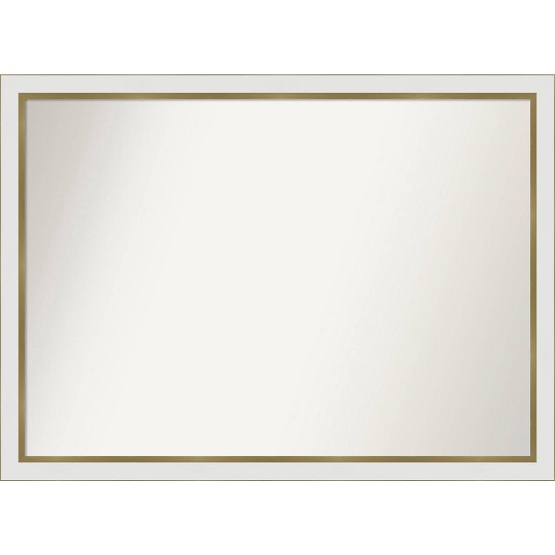 41&#34; x 30&#34; Non-Beveled Eva White Gold Narrow Wall Mirror - Amanti Art, 1 of 10