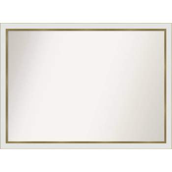 41" x 30" Non-Beveled Eva White Gold Narrow Wall Mirror - Amanti Art