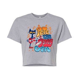 Women's - Pete the Cat - Groovy Poster Cropped Graphic T-Shirt - 1 of 4
