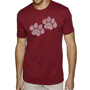 LA Pop Art Men's Premium Blend Word Art T-shirt - Woof Paw Prints - 1 of 4