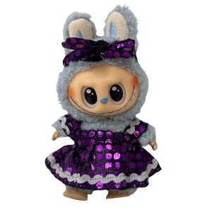 Purple Sequin Dress for 17.5cm Labubu – Perfect for Bling Lovers - 1 of 4