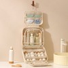 Anna-Kaci Hanging Toiletry Bag with Large Capacity and Transparent Mesh Compartments 12x8.5x4.5in - Light Beige - 3 of 4