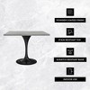 LeisureMod Verve 36" Square Dining Table - Modern Resin Top with Black Steel Pedestal Base Accent Table for Contemporary Dining and Kitchen Room - 2 of 4