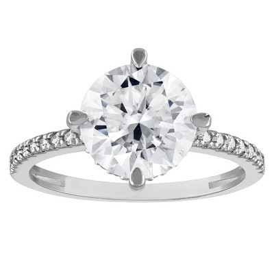 White Lotus 10K Yellow Gold Lab Created Moissanite Ring