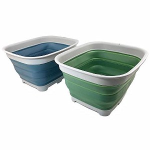 SAMMART 15L (3.9 Gallon) Collapsible Dishpan with Draining Plug - 1 of 4