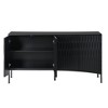 Elegant Sideboard Featuring Curved Bottom Doors with Arched Groove Design in a Stylish Four-Door Layout,Suitable for Living Rooms,Entrance and Study - 3 of 4