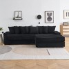 Modern Minimalist L-Shaped Sectional Sofa,Corduroy Fabric Upholstered Armrests Sofa,3 Seat Living Room Furniture with Solid Wood Frame-Koiai - 2 of 4