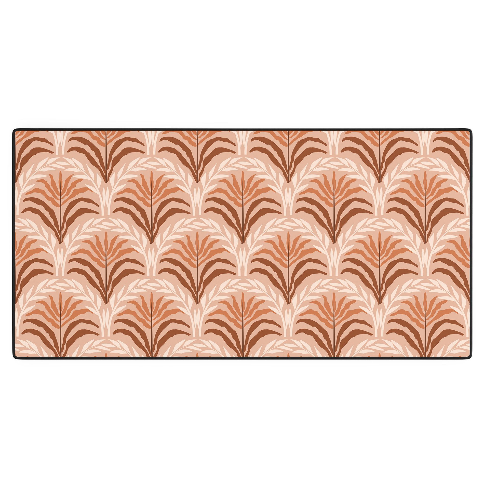 DESIGN D'annick Palm leaves arch pattern rust Desk Mat
