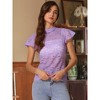 INSPIRE CHIC Women's Elegant Floral Lace Short Sleeve Keyhole Back Semi-Sheer Top - 2 of 4