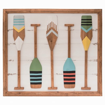 Transpac Wood 31.75 in. Multicolor Spring Oar Wall Art