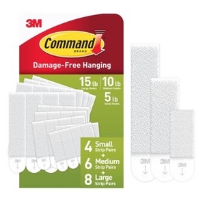 Command Assorted Size Damage-Free Adhesive Picture Hanging Strips - 1 of 4