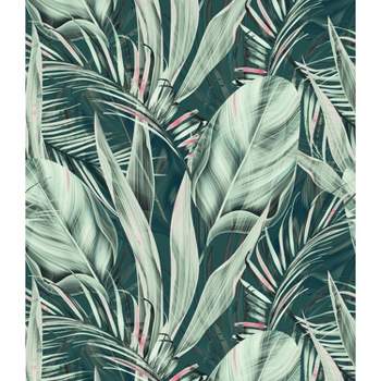 Green and Pink Tropical Plants Tapestry - RoomMates