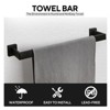 Itopfox 15 Piece Bathroom Hardware Set 3 Sets 23.6 Inch Towel Bars Rings Toilet Paper Holders Hooks Black Stainless Steel Wall Mount - 3 of 4