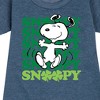 - Peanuts - Snoopy Clover Dance Graphic Short Sleeve Fleece Dress - 2 of 4