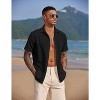 COOFANDY Men's Short Sleeve Button Up Vacation Camp Shirt Summer Beach Wrinkle Free Linen Shirt Big and Tall - 4 of 4