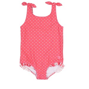 RuffleButts Baby/Toddler/Kid Girls UPF50+ Tie Shoulder One Piece - 1 of 2