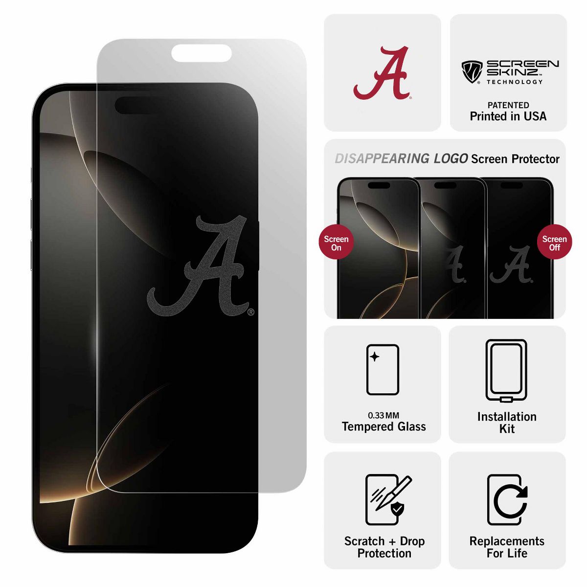 Screen Skinz Alabama Crimson Tide Clear Screen Protector - thumbnail 2