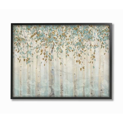 Stupell Industries Abstract Forest Leaves Trees Blue Tan Soft Painting