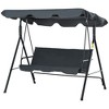 Outsunny 3-Person Porch Swing with Stand, Outdoor Swing for Patio Porch with Adjustable Tilt Canopy & Comfortable Swing Bench-Style Seat, Steel Frame - 4 of 4