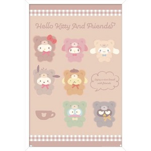 Trends International Hello Kitty and Friends: 24 Latte - Group Framed Wall Poster Prints - 1 of 4