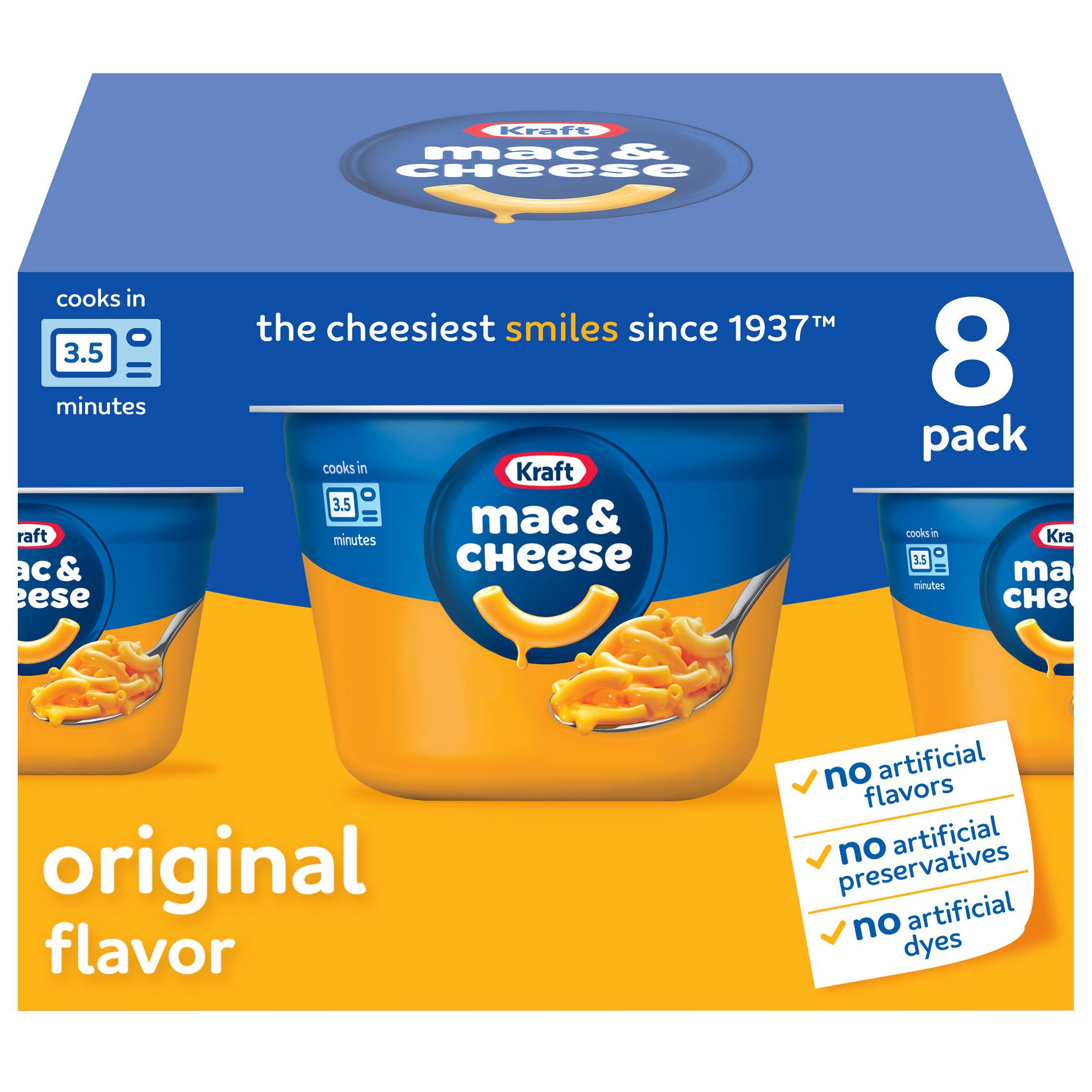 Kraft Original Mac and Cheese Cups Easy Microwavable Dinner - 16.4oz/8ct