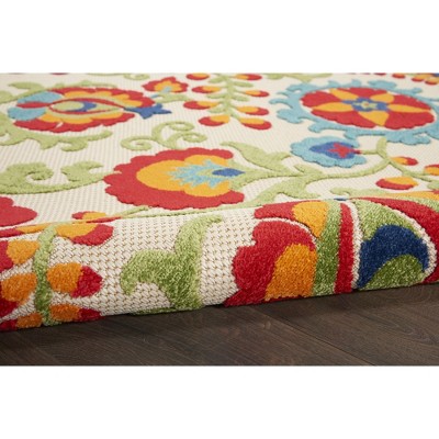 Multicolor Floral Synthetic Runner Rug, 2' x 6'