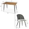 5 Piece Dining Set with MDF Wood Table and Bouclé Upholstered Chairs Featuring Cane Back Design for Small Spaces or Apartments-Maison Boucle - 4 of 4