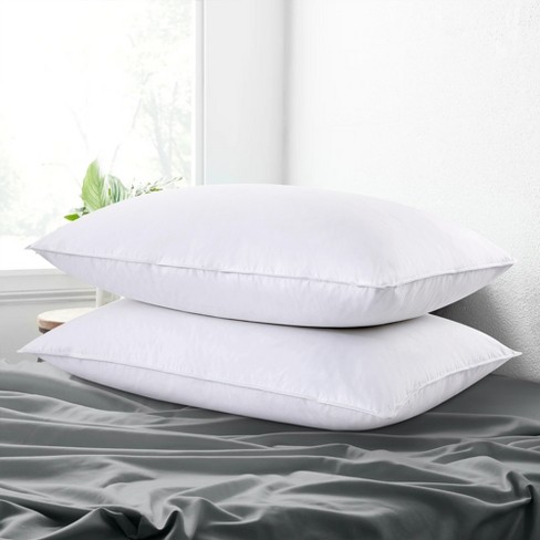 Peace Nest White Goose Feather Down Bed Pillows Set of 2, Queen