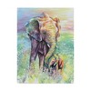 Trademark Fine Art -Michelle Faber 'Mother & Baby Elephant Rainbow Colors' Canvas Art - 2 of 3