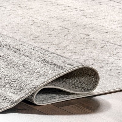 Nova Bohemian Gray Striped Synthetic 4' x 6' Area Rug