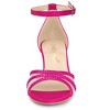 Allegra K Women's Satins Rhinestone Mesh Kitten Heels Sandals - 2 of 4