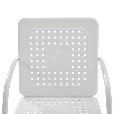 White Steel Mid Century Modern Outdoor C Spring Chairs, Set of 2