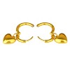 Simple Gold Heart Dangle Earrings, 18K Gold Over Titanium Steel Hoop Earrings for Women - 3 of 4