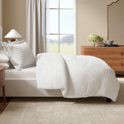 100% Cotton Textured Waffle Weave Duvet Cover & Sham Set - Great Bay Home