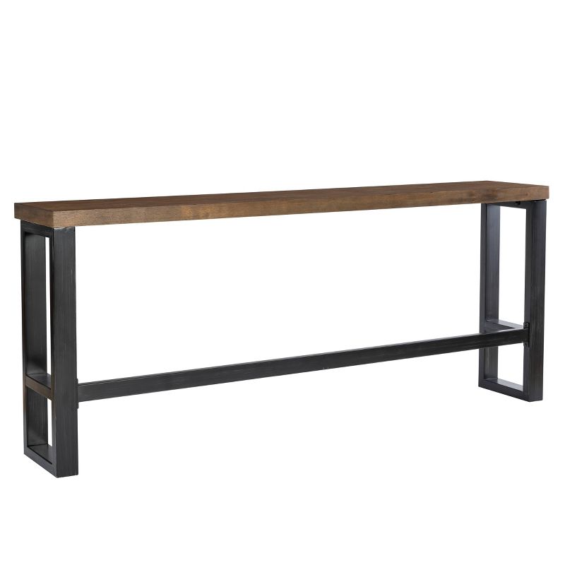 Tormo Hand Distressed Sofa Bar Table Black/Medium Walnut Finish/White - Powell, 5 of 15
