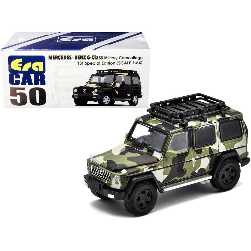 Mercedes Benz G-Class with Roof Rack Military Camouflage 1ST Special Edition 1/64 Diecast Model Car by Era Car, 1 of 4