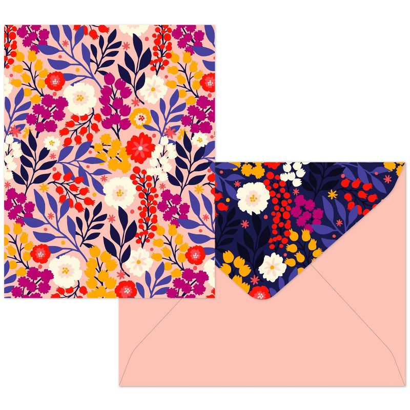 16ct Assorted Blank Note Cards Bright Bloom, 3 of 6