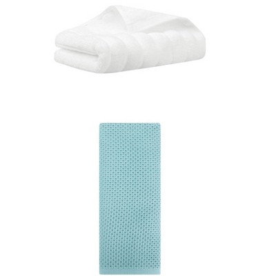 REGALWOVEN Solid Cotton Decorative Hand Towels for Bathroom Hotel and Spa 14" x 30"/13" x 30" 2 Pcs