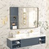 Apmir Rectangular Aluminum Alloy Framed and Tempered Glass Wall Bathroom Vanity Mirror in Matte Black/ Gold/ Silver/ Brown - 2 of 4